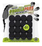 GorillaPads 25mm Non-Slip Furniture Pads/Gripper Feet Skids (Set of 32) Self Adhesive Rubber Floor Protectors, 1 Inch Round, Black, CB147-32