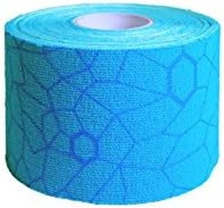 TheraBand Kinesiology Tape, Waterproof Physio Tape for Pain Relief, Muscle & Joint Support, Standard Roll with XactStretch Application Indicators, 5cm x 5m Roll, Blue/Blue