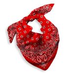 Gift Packaging Bandana for Men Women - 100% Cotton, Paisley, 22x22 In, 1 Pack - Large Bandanna Handkerchief Cowboy Hanky, Red, Large