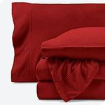 Bare Home Super Soft Fleece Sheet Set - Full Size - Extra Plush Polar Fleece, Pill-Resistant Bed Sheets - All Season Cozy Warmth, Breathable & Hypoallergenic (Full, Red)