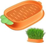 HKYLRAT Cat Grass Growing Kit,Plant Germination Trays, Cat Grass Seeds Starter Tray Cat Grass Growing Kit, Soilless Cat Grass Sprouting Tray in Carrot Style dadop (NO Providing Grass Seeds)