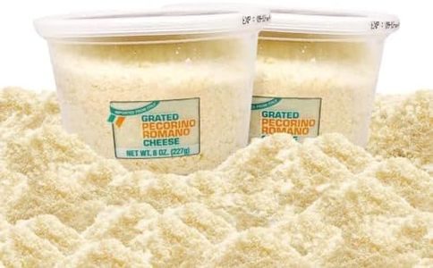 Grated Pecorino Romano | 2 PACK - 8 oz Cups EACH | Imported from Italy | 100% Sheeps Milk | Aged Minimum of 9 MONTHS