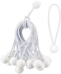 PRETEX Bungee Cords with Balls - Set of 25pcs x 6 inch or 9 inch Universal Elastic Cord w/Ball Ties - Heavy Duty Bungees Perfect for Tent, Canopy & Tarp Tie Down - Black or White