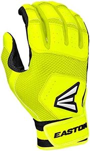 Easton | Walk-Off NX Batting Gloves | Baseball/Softball | Adult Small | Black/Optic Yellow