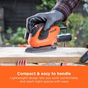 BLACK+DECKER Compact Mouse Sander – Lightweight Detail Finishing Tool
