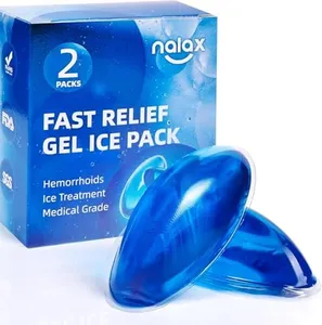 nalax Hemorrhoid Treatment Ice Pack for Fast Relief, FSA HSA Eligible Hemorrhoids Cooling Gel Packs Pads - Ultra-Soft, No Mess, Shrinking Treatment, 2 Storage Case Included