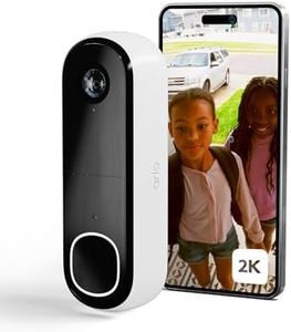 Arlo 2K Doorbell Camera Wireless, Outdoor WiFi Video Doorbell, Motion Sensor CCTV Camera Systems, 6 Month Battery Operated Security Camera, Night Vision, Free Trial of Arlo Secure, White