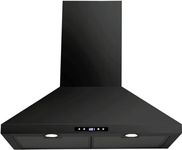 Agua Canada Pyramid Range Hood 30 Inch | 500 CFM with Led Lights Panel | Matte Black Kitchen vent Hood | 430 Grade Stailess Steel | ETL Certified