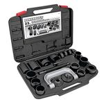 Powerbuilt Ball and U Joint Service Set, 23 Piece Tool Kit, Remove and Install Ball Joints, Receiving Tube, Adapters, Sockets - 648617 , Black