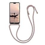 kwmobile Crossbody Case Compatible with Huawei P20 Lite Case - Clear TPU Phone Cover w/Lanyard Cord Strap - Multicolor