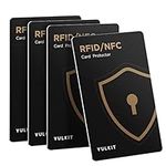 VULKIT RFID Blocking Cards 4 Pack Credit Card Protectors NFC Contactless Cards Protection for Business & Travel Wallet, Black, 4 Pack-Black, Rfid Protection