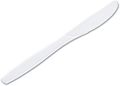 Dixie KH217 Heavy Weight Polystyrene Knife, 7.5" Length, White (Case of 1,000)