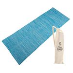 NETTIE Handloom Cotton Anti-skid Yoga Mat - Regal -Sky Blue