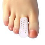 Hoogoo Gel Toe Caps 10 Pcs for Middle Toes, Breathable Silicone Toe Protectors Toe Covers Sleeves with Holes