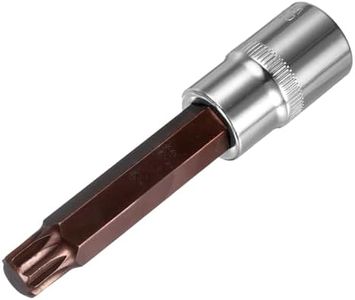 uxcell 1/2" Drive x M12 (12mm) Triple Square Spline Bit Socket, S2 Steel Bits CR-V Sockets 4" Length Use with Ratchet Wrench, Slide Bar, Extension Rod