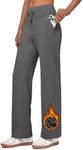 Willit Women's Fleece Lined Pants Wide Leg Thermal Yoga Winter Pants with Pockets High Waist Comyf Casual Lounge Pants Gray XL