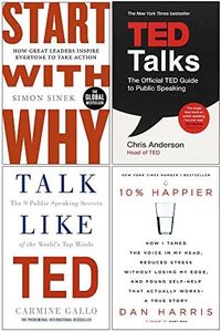 Start With Why, Ted Talks, Talk Like Ted, 10% Happier 4 Books Collection Set