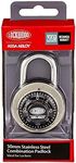 Lockwood 140/50/122/NDP 140 Series 140 Series 50 mm Combination Dial Padlock Display Pack, Silver/Red