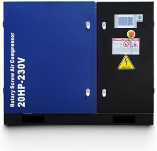 20HP Rotary Screw Air Compressor, 74 CFM @ 125 PSI, 230V 3-Phase 60Hz Fixed Speed Industrial-Grade Heavy Duty Air Compressor System