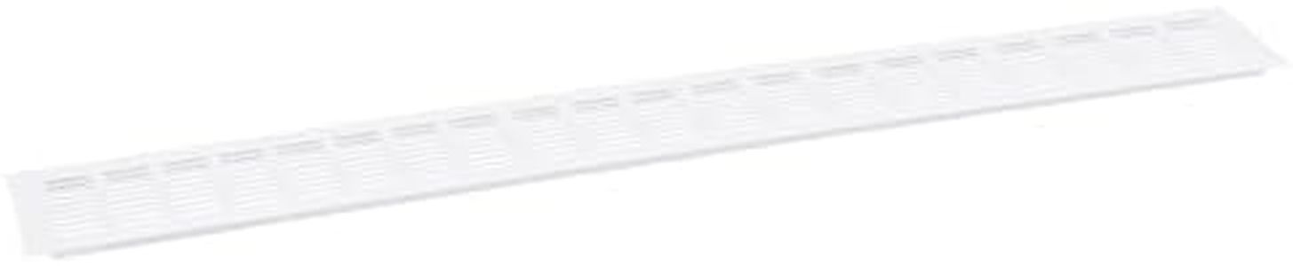 uxcell Air Vents Cover, 1Pcs 800 x 100mm - Aluminum Alloy Mesh Air Return Vent Cover, Rectangle Louvered Ventilation Grille for Shoe Cabinet Wardrobe (White)