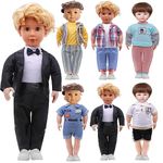 18-inch Boy Doll Clothes Accessories - Logan 18 Pcs 6 Set Doll Outfits Fashion Daily Costume Set Fits All 18 inch Dolls