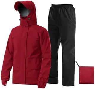 iCreek Rain Suit Waterproof Breathable Lightweight 2-Piece Rain Gear Unisex（XL, Red）