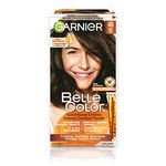 Garnier Belle Color Permanent Hair Dye, 40 Brown, 100% Grey Coverage, Enriched with Argan Oil and Wheat Germ Oils - 1 Application, Packaging may vary