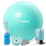 Tumaz Birth Ball - Birthing Ball for Pregnancy & Labor - Including Birthing Ball/Peri Bottle/Yoga Strap/Non-Slip Socks - Pregnancy Ball for Exercises Set with Quick Foot Pump & Instruction Poster