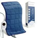 GOTCOZY Weighted Heating Pad - Electric Heat Pad for Back Neck Shoulder Pain Relief,6 Heat Settings,3H Auto Shut Off, Birthday Gifts for Women Men, Dad, Mom (Navy Blue)