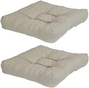 Sunnydaze 20-Inch Square Tufted Olefin Outdoor Patio Cushions - Set of 2 - Beige