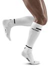 CEP - THE RUN COMPRESSION SOCKS TALL for men | Long running socks in white with compression | Regenerating compression socks for men | Size III | M