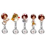 Avaner Pack of 5 Nurse Watch Health Care Nurse Doctor Paramedic Medical Brooch Fob Watch Brooch Metal Case with Pin/Clip