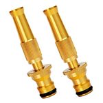 Runmeihe Solid Heavy-Duty Garden Hose Nozzle Brass Adjustable Hose Nozzle,High Pressure Adjustable Sprayer Hose Ends,for Car or Garden - Solid Brass Fittings