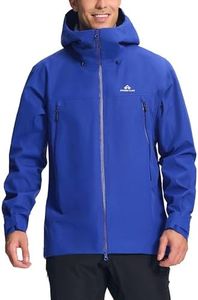 Pioneer Camp Men’s Waterproof Rain Jacket with Hood 3L Hard Shell Lightweight Windproof Performance Rain Coat Outdoor Hiking