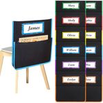 AZKAQA Chair Pockets for Classroom 15.6x16.8 Inch - 12 Pack Chairback Buddy Pocket Chart Seat Back Organizer Student Storage with Lable Slot for Classroom Kindergarten School Home