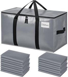 BAGAIL Heavy Duty Moving Bags with Strong Handle, Extra Large Moving Boxes, Storage Tote for Clothes, College Moving Supplies(Grey, 16 Pack)