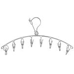 Vastra Stainless Steel Clothes Hangers Laundry Drying Hanger with 8 Clips for Bras Lingeries Underwears Socks Towels Scarfs Gloves