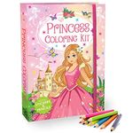 BRIJBASI Hellofriend Books Trendy Princess Colouring Book&Art Set With Free Stickers&Attractive 6 Colour Pencils Set : Colouring Book For Kids,Assorted