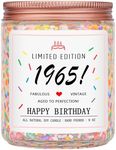 Homsolver 60th Birthday Gifts for Women Ideas, Happy 1965 60th Birthday Candle Gifts-Limited Edition 1965 Handmade Candles (Vanilla Birthday Cake Scent with Sprinkles)