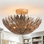 Parrot Uncle Chandeliers Farmhouse Semi Flush Mount Ceiling Lights for Entryway Hallway Foyer Kitchen, 16 Inch