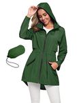 Ladies Long Raincoat With Hood Waterproof Packable Rain Jackets