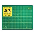 Crafty World Professional Double Sided Self Healing Long Lasting Thick Non Slip Cutting Mat 18"x24", 12"x18" &amp; 9"x12" for Quilting, Sewing &amp; Any Art &amp; Craft Projects 12 x 18 Inches Green