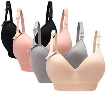 Oliked, Sujetador de Maternidad sin Costuras, 4 Paquete (Negro + Gris + Rosa + Beige), XXL - 42/95
