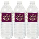 Big Dot of Happiness Elegant Thankful for Friends - Friendsgiving Thanksgiving Party Water Bottle Sticker Labels - Set of 20