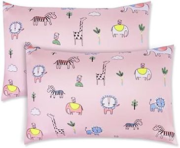 Vicloon Funda de Almohada para Bebé,2PCS Fundas de Almohada Tipo sobre, 40cm x 60cm Funda de Almohada de Viaje Suave y Transpirable para Niño y Niña(Rosa)