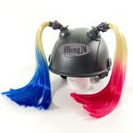 Hai Hong Pigtails for Helmet Gradient Ramp Helmet Ponytail with Suction Cup for Motorcycle Bike Ombre Color (Helmet Not Included)