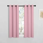 NICETOWN Bedroom Curtain Panels Blackout Draperies, Thermal Insulated Solid Grommet Blackout Curtains/Drapes (Crystal Pink, 1 Pair, 29 by 40-inch)