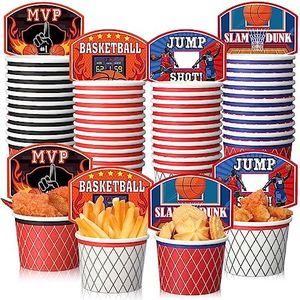 Dandat 96 Pieces Basketball Hoop Snack Cups Basketball Themed Party Supplies Disposable Basketball Treat Paper Cups Cute Ice Cream Bowls for Basketball Party Decorations Birthday Party Favors