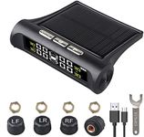 CLEGO® External TPMS Tire Pressure Monitoring System with Solar Charging, USB Charging, and LCD Digital Display for on Cars and Bikes Tyre