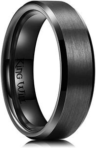 King Will BASIC 5MM/6MM/7MM Silver Titanium Ring Wedding Ring For Men Women Couple Ring Brushed/Matte Domed/Step Edge Comfort Fit, T 1/2(62.08mm), Titanium, No Gemstone